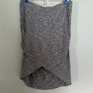 Gray heathered hi low cotton skirt Medium